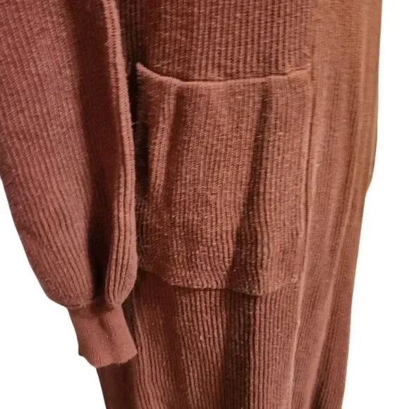 Natural Life Sweater Dress Small Medium Rust Orange Brown Ribbed Midi - Picture 3 of 13